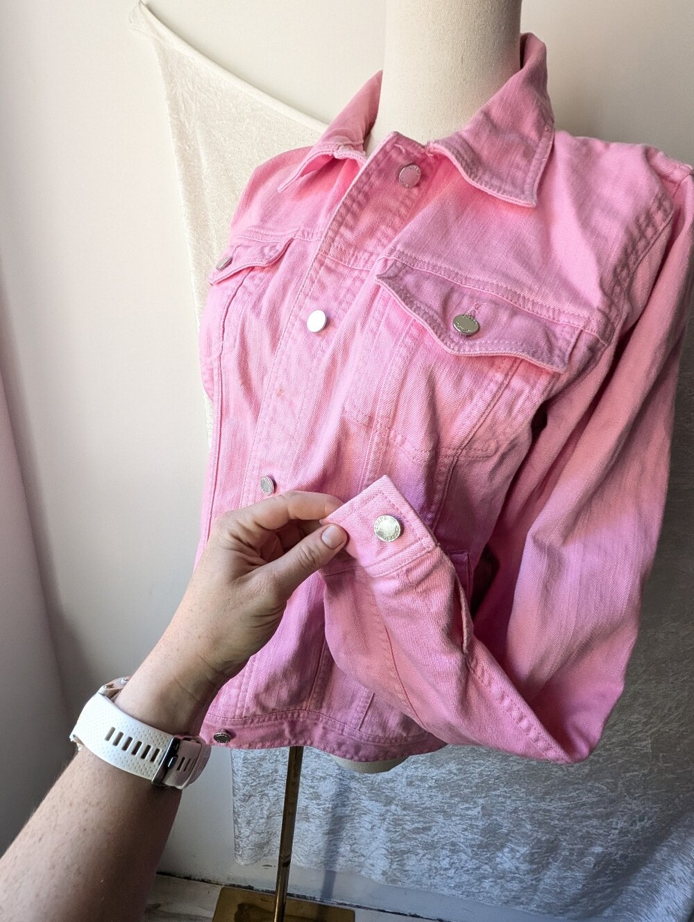 Chaps Pink Denim Jacket - Picture 5 of 5
